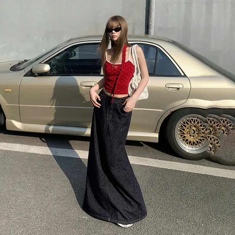 OROI Denim Long Skirt Women's Blue-6