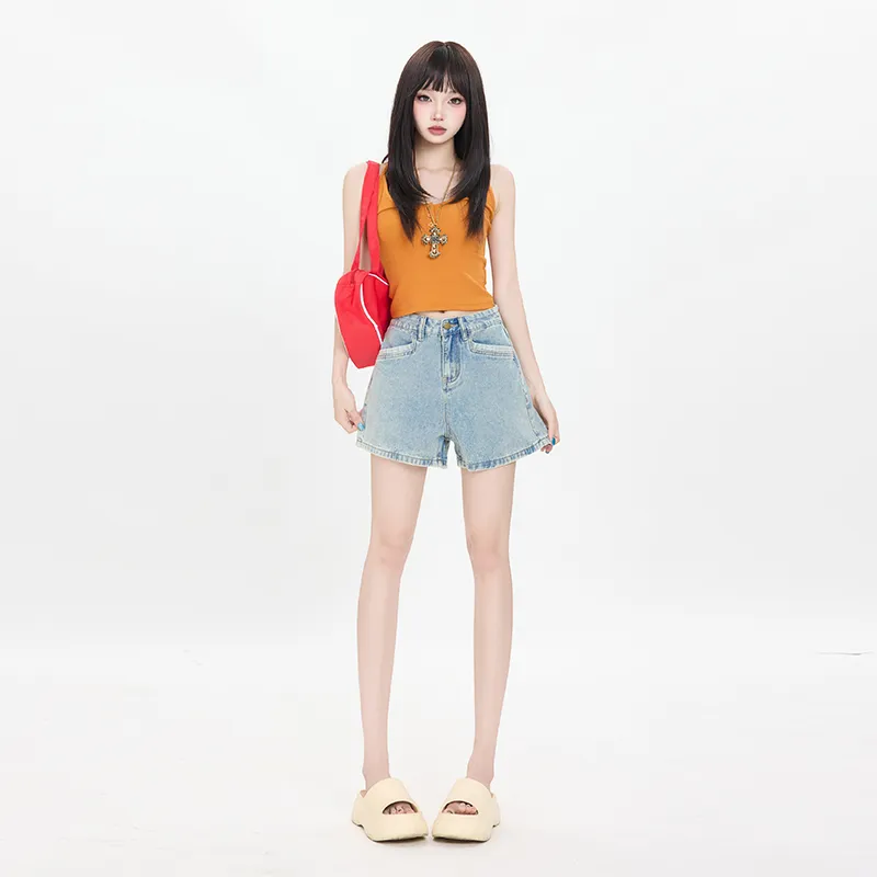 OROI Denim Shorts Women's Blue Shorts-2