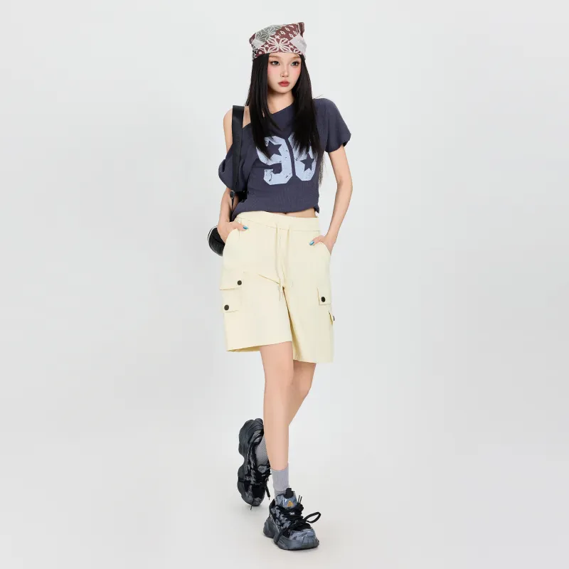 OROI Cargo Shorts Women's Apricot Mini Skirt-3