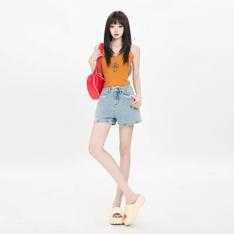 OROI Denim Shorts Women's Blue Shorts-6