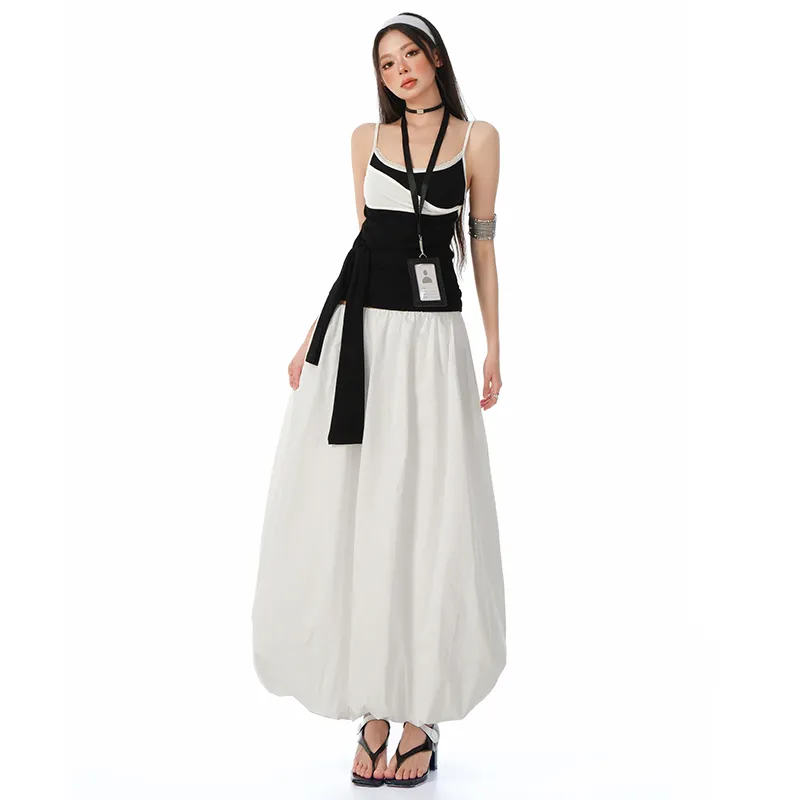 OROI Casual Long Skirt Women's White-6