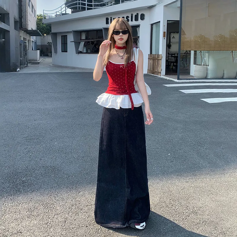 OROI Denim Long Skirt Women's Blue-5