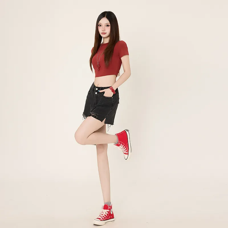 OROI Denim Shorts Women's Black-6