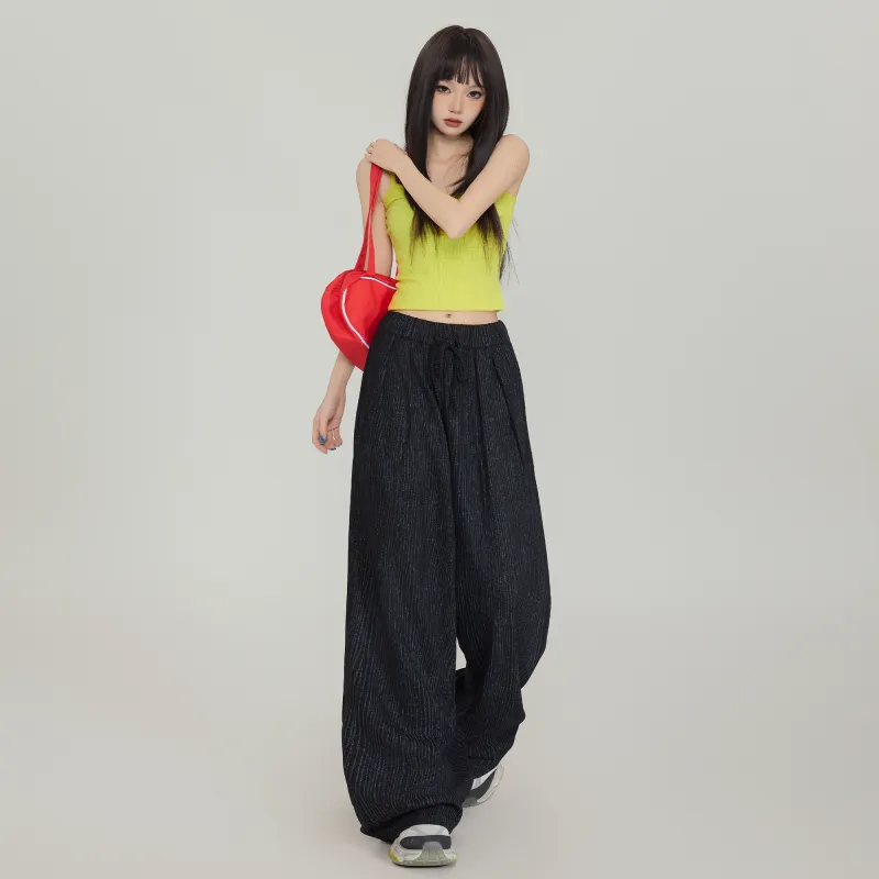 OROI Casual Pants Women's Black Stripes-4