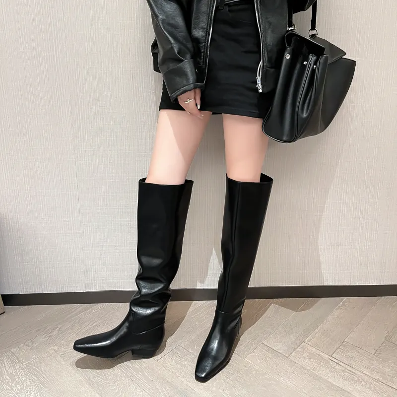 Zi Xiao Over-the-knee Boots 3CM Women's-4