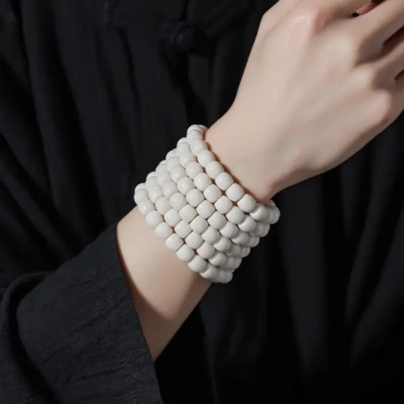 Ji Millennium White Jade Bodhi Bracelets Unisex-9