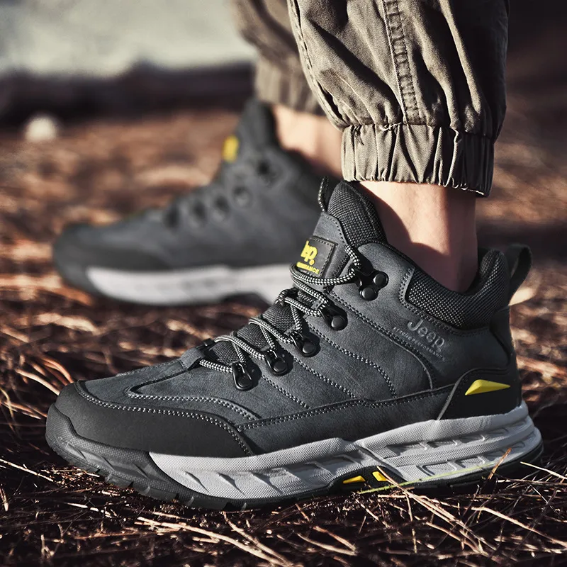 Jeep Hiking / Trekking Shoes Men Mid Top Black Gray-6