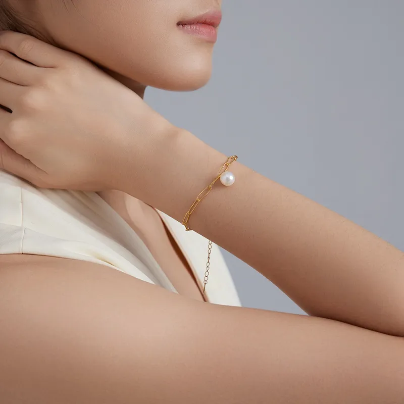 SANDYRILLA Freshwater Pearl S925 Silver Bracelet Women's-5