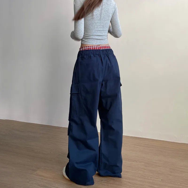 Pirkadat Casual Pants Unisex Navy Blue-3