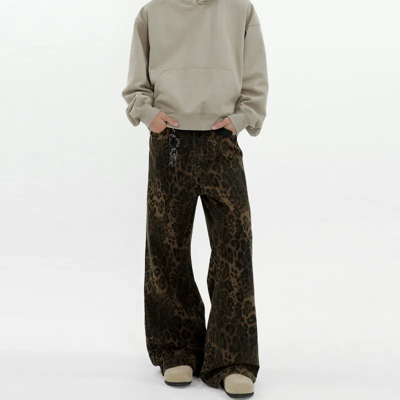 Pirkadat Jeans Unisex Leopard Print-1