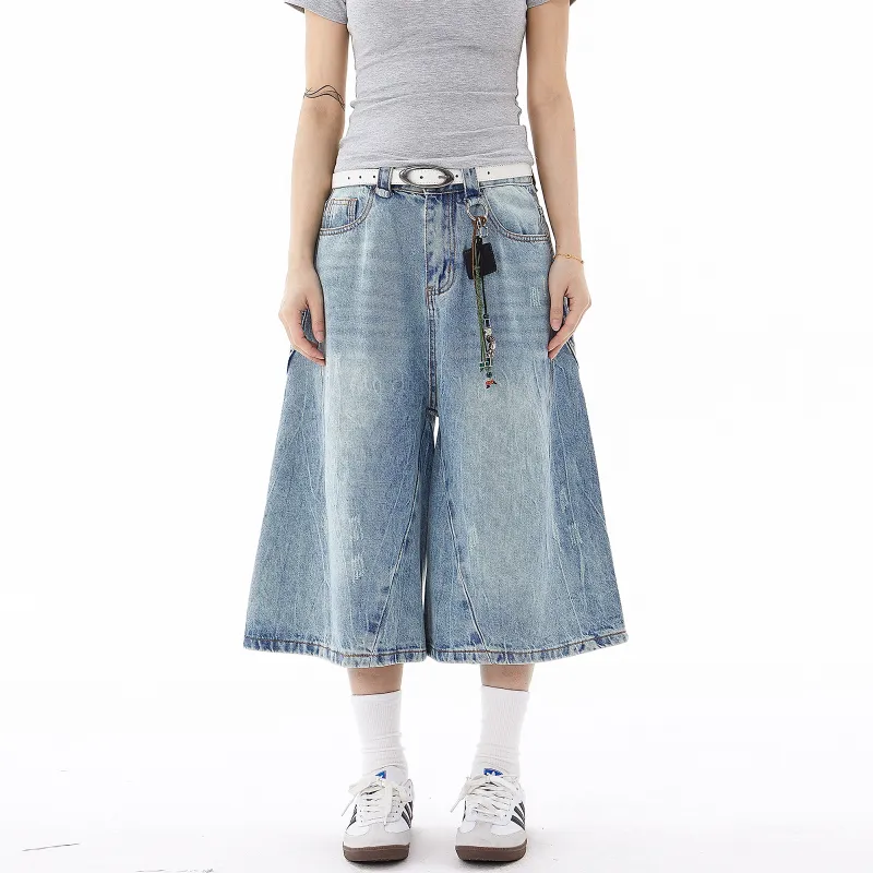 Pirkadat Denim Shorts Unisex Blue-3