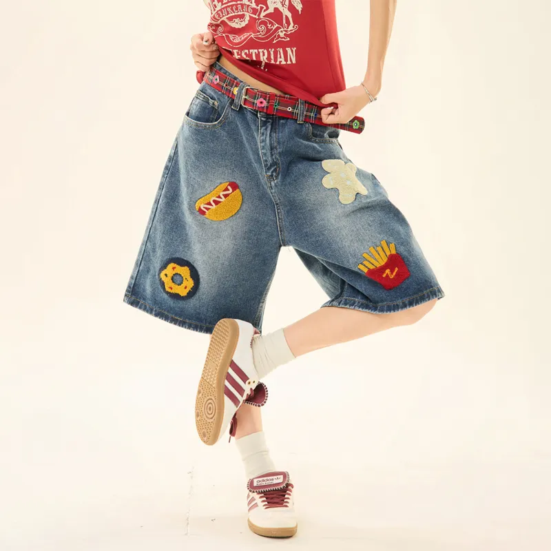 PAINT STAIN Denim Shorts Unisex-9
