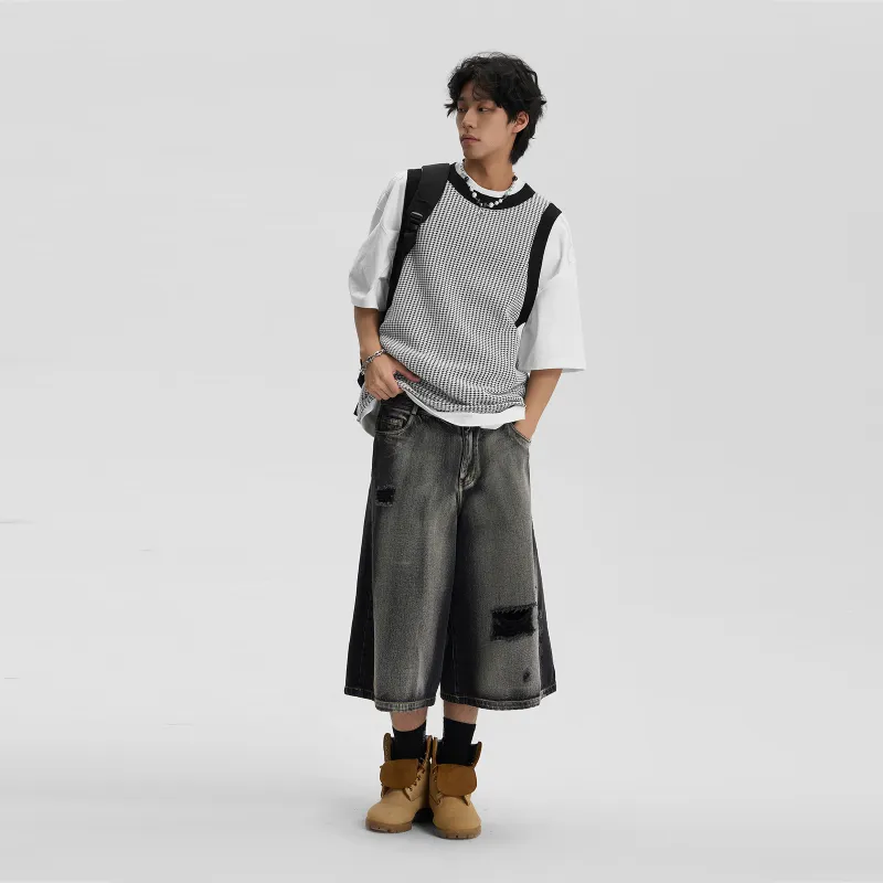 Pirkadat Denim Shorts Unisex Black-3