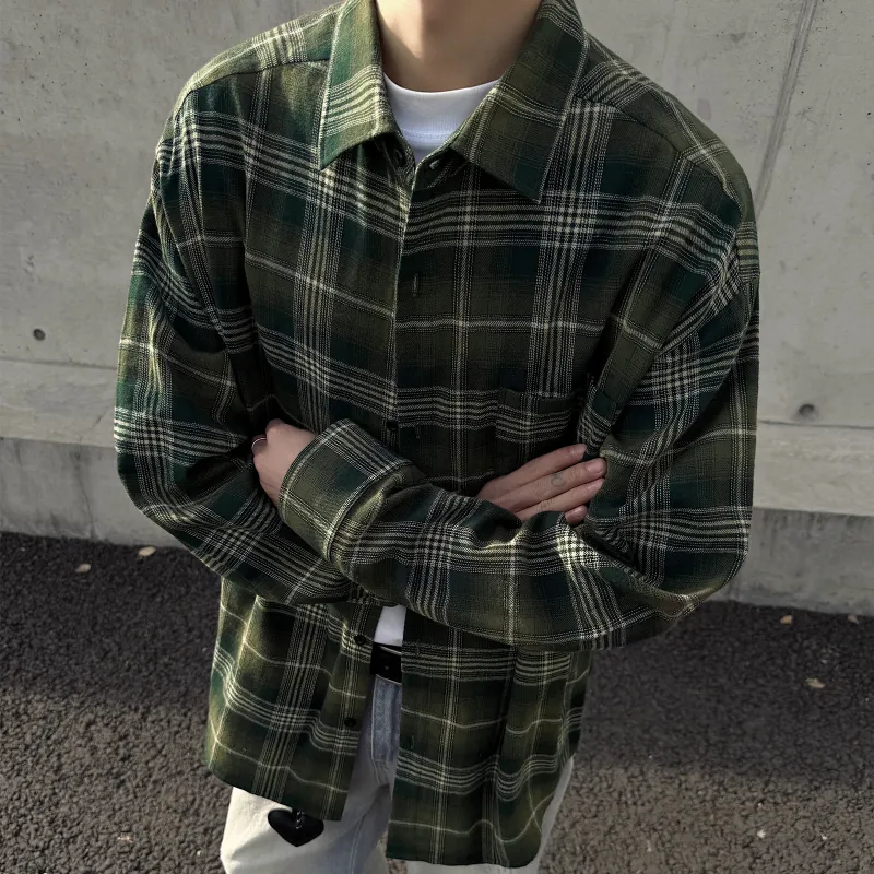 Pirkadat Shirt Unisex Green Plaid-3