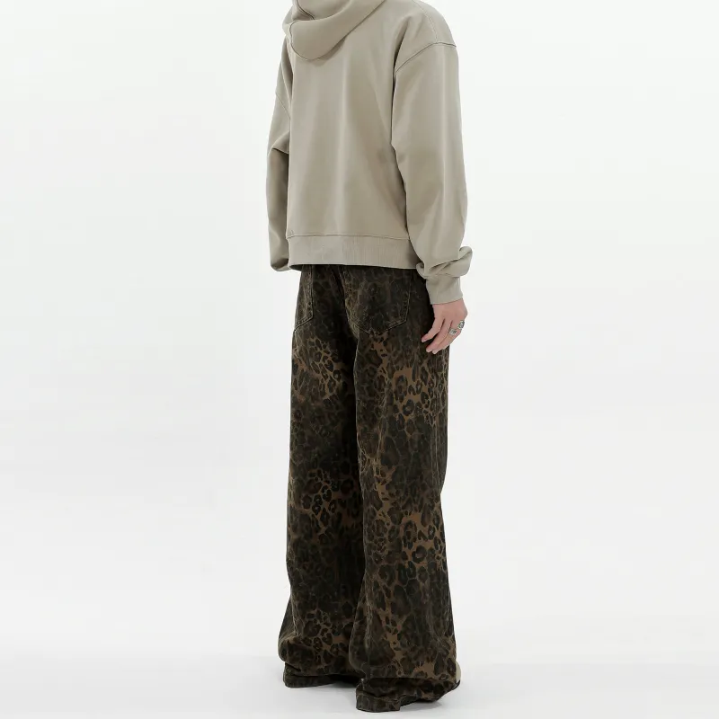 Pirkadat Jeans Unisex Leopard Print-4
