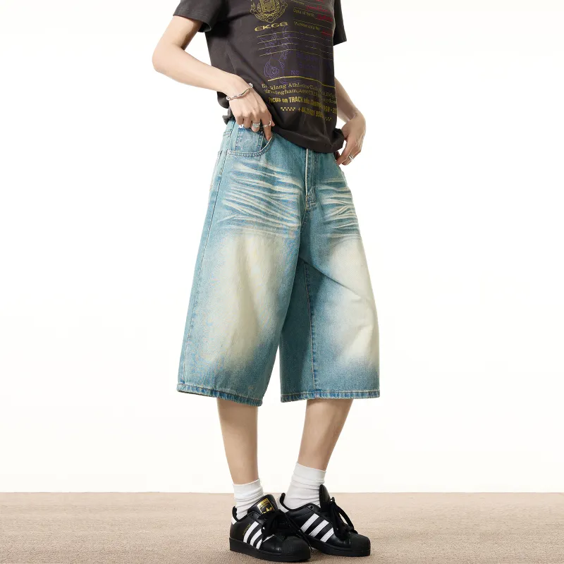 Pirkadat Denim Shorts Unisex Blue-3