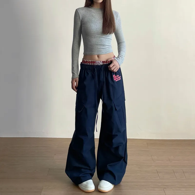 Pirkadat Casual Pants Unisex Navy Blue-4