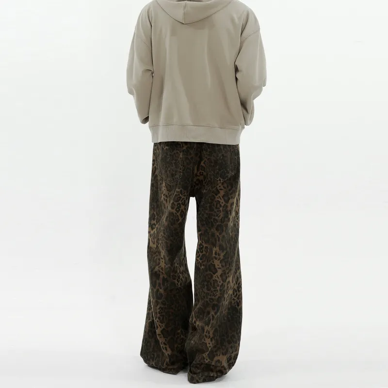 Pirkadat Jeans Unisex Leopard Print-2