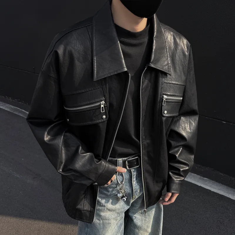 Pirkadat Leather Jacket Unisex Warm Black-5