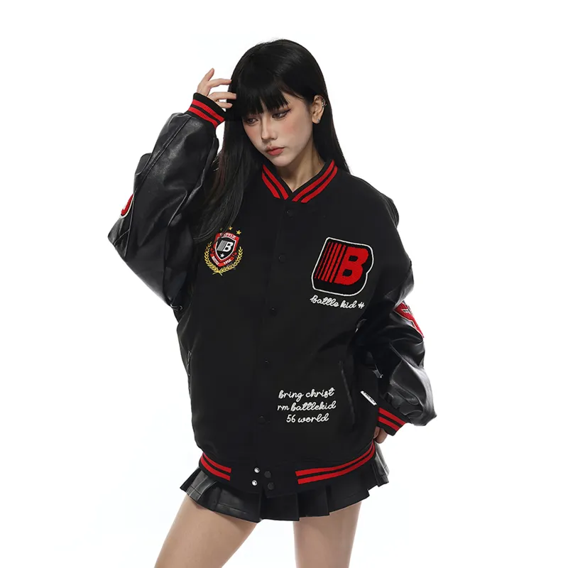 Pirkadat Baseball Jacket Unisex Black-3