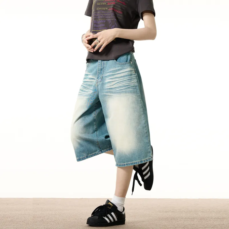 Pirkadat Denim Shorts Unisex Blue-2