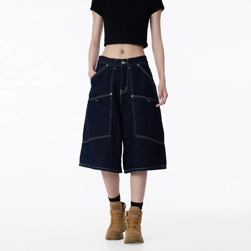 Pirkadat Denim Shorts Unisex Blue-2