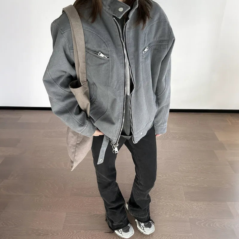 Pirkadat Denim Jacket Unisex Gray-1