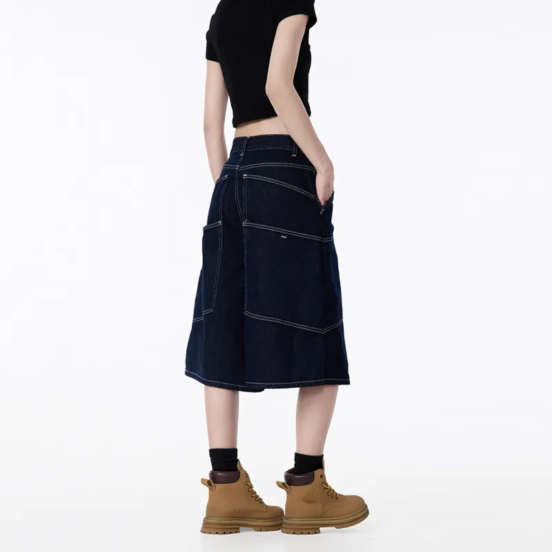 Pirkadat Denim Shorts Unisex Blue-4