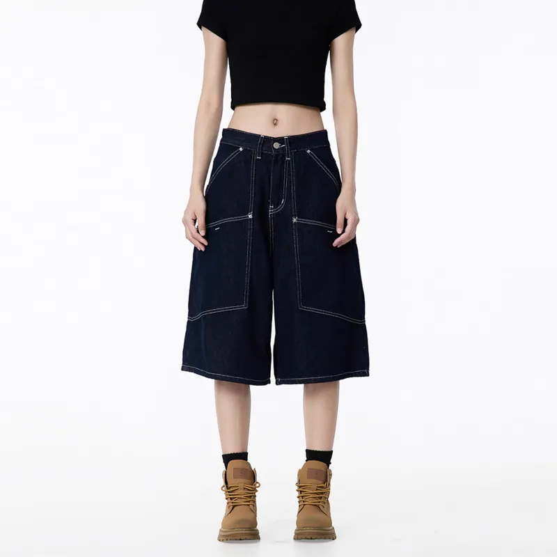 Pirkadat Denim Shorts Unisex Blue-3