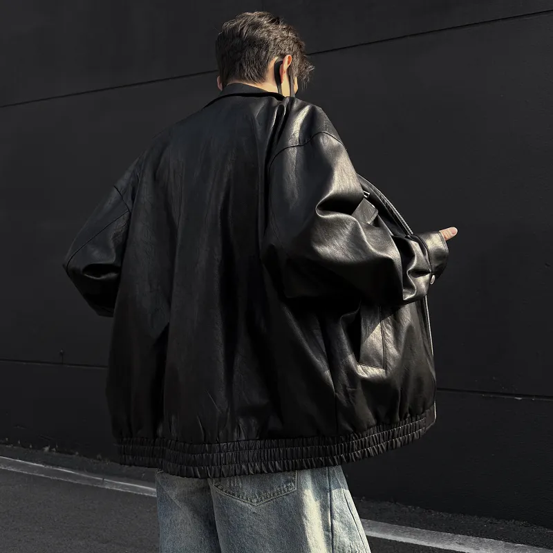 Pirkadat Leather Jacket Unisex Warm Black-4