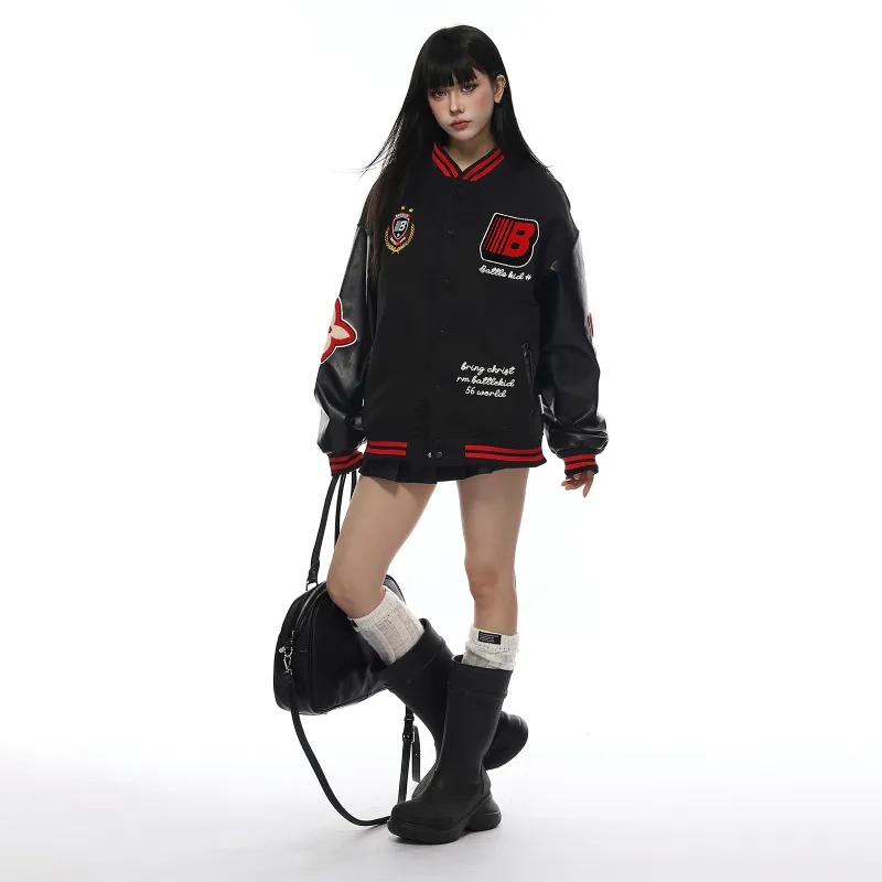 Pirkadat Baseball Jacket Unisex Black-4