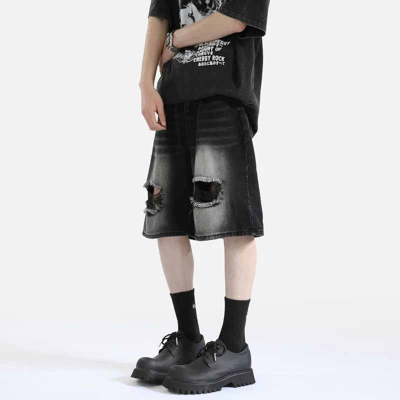 PAINT STAIN Denim Shorts Unisex-6