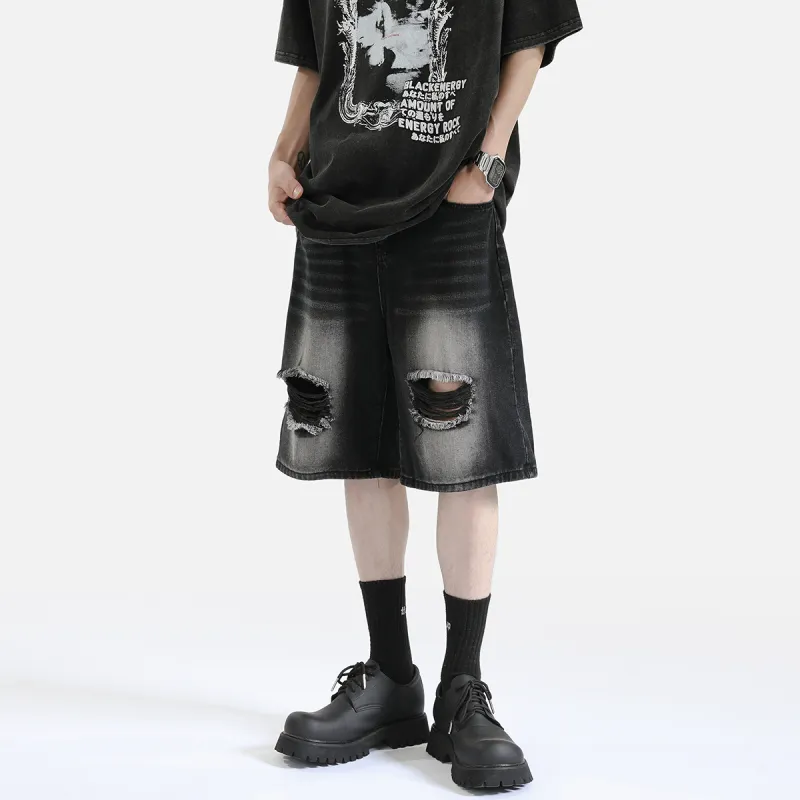 PAINT STAIN Denim Shorts Unisex-3