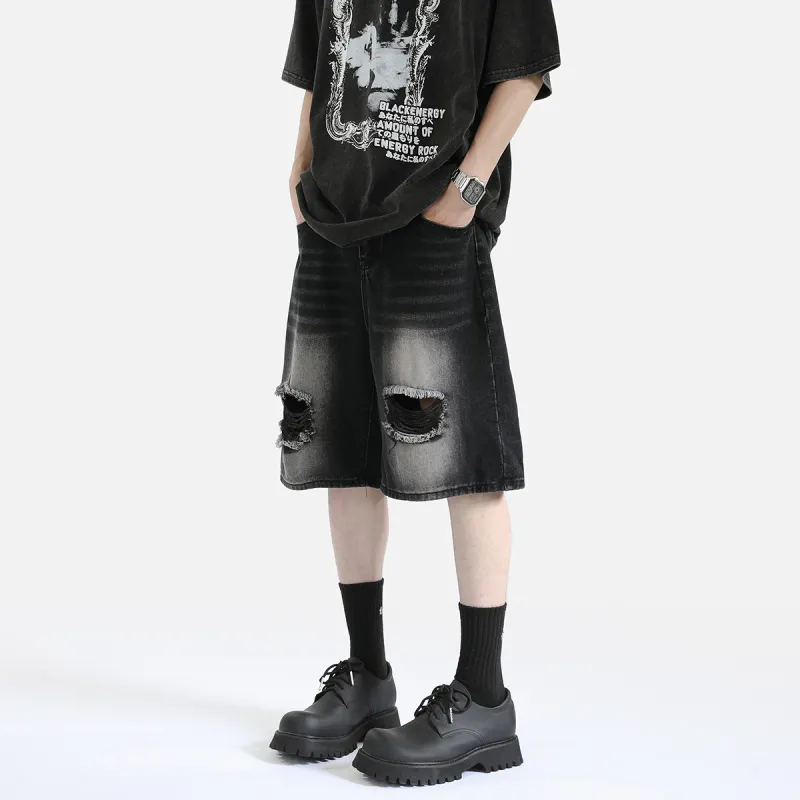 PAINT STAIN Denim Shorts Unisex-4