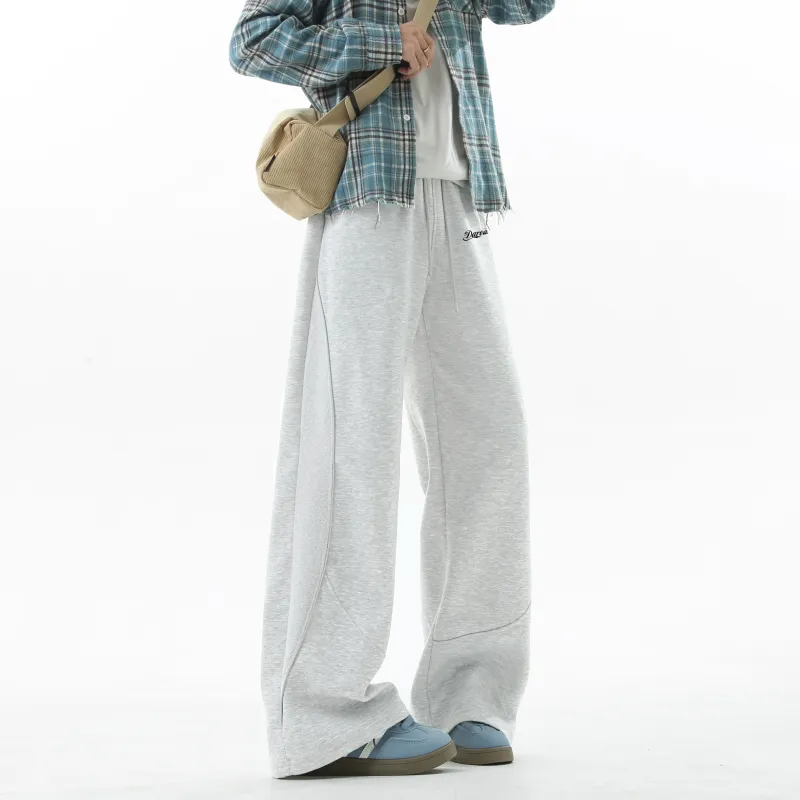 DAREASY Casual Pants Unisex White Heather Gray-4