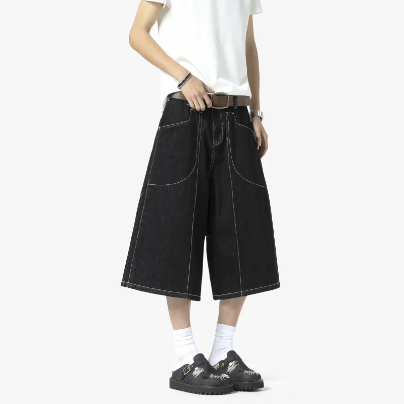 DAREASY Denim Shorts Unisex Black-4
