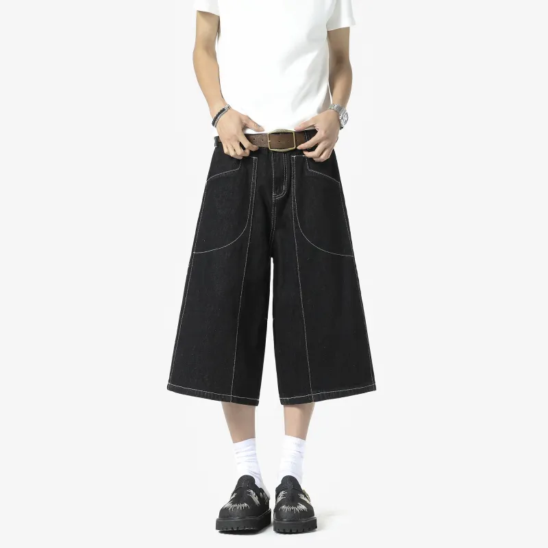 DAREASY Denim Shorts Unisex Black-2