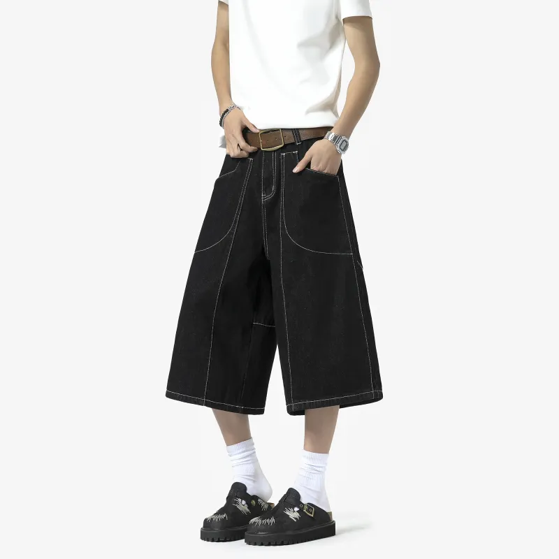 DAREASY Denim Shorts Unisex Black-3