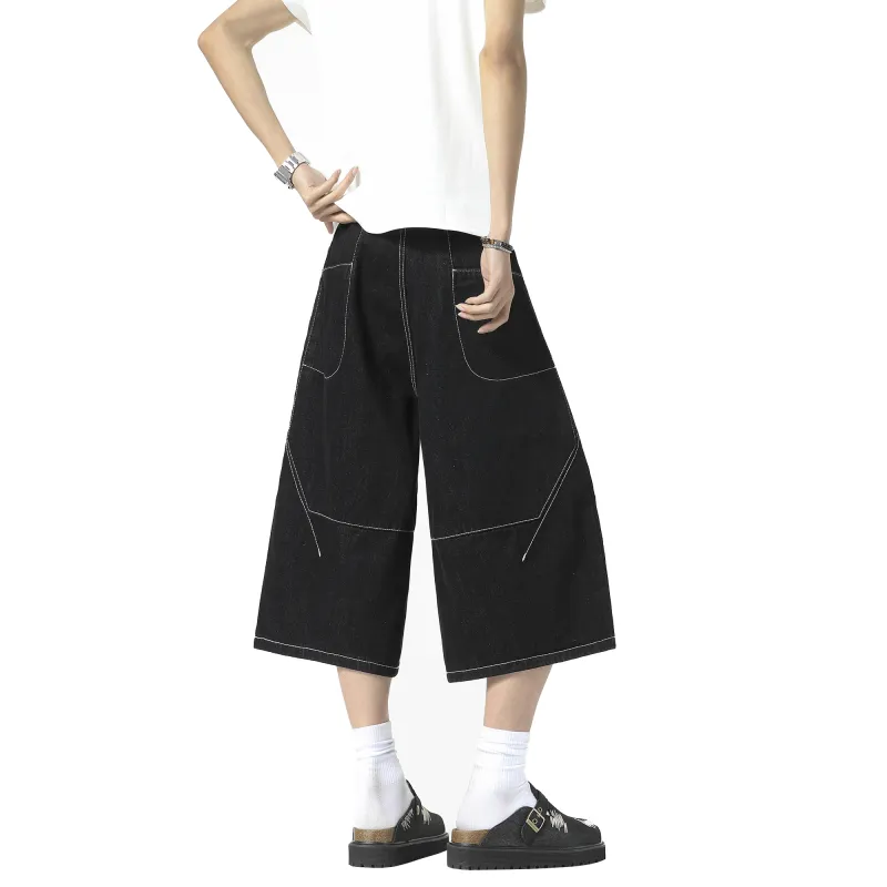 DAREASY Denim Shorts Unisex Black-1