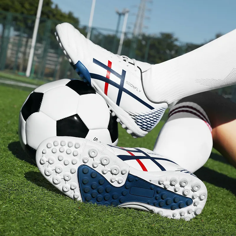 SOONFLY Soccer Shoes Men Low Top White-7