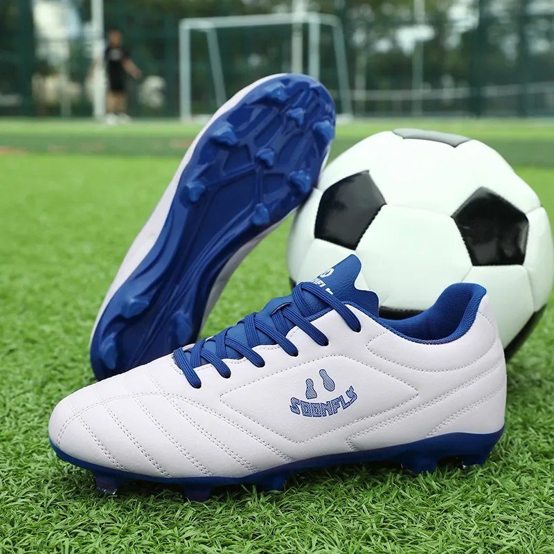 SOONFLY Soccer Shoes Men Low Top White-7