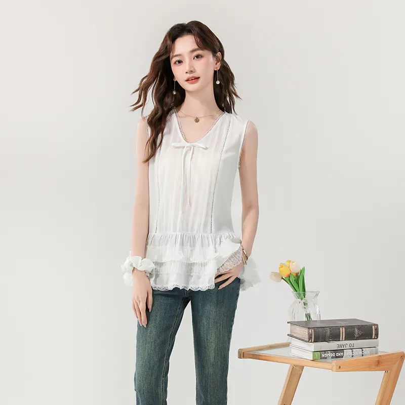 ETSE Tank Tops Women's White-5