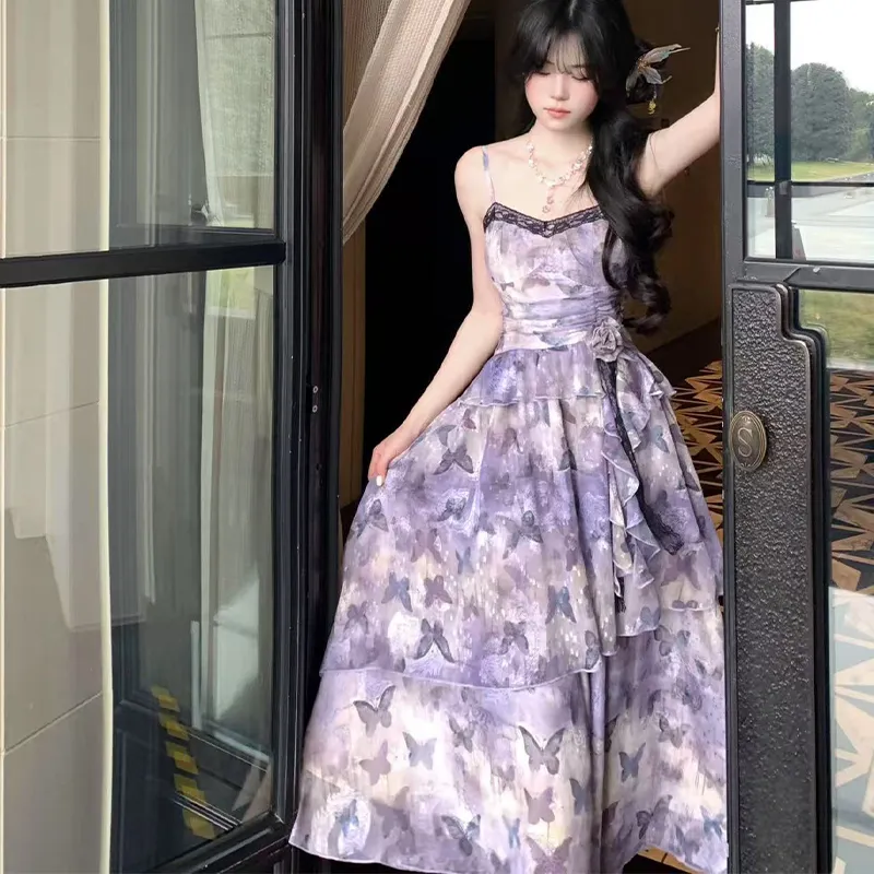 ETSE Slip Dresses Women's Print Camisole Skirts-3