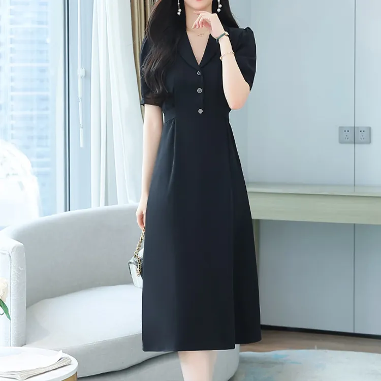 ETSE Short Sleeved Dresses Women's Black-2
