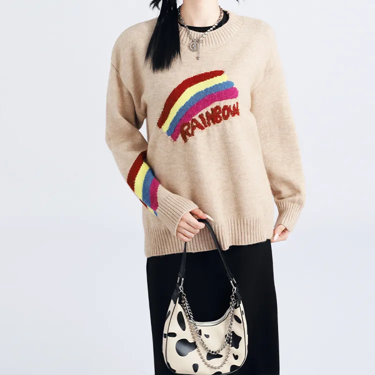 ETSE Knitwear Women's Rainbow Oat Gray-5