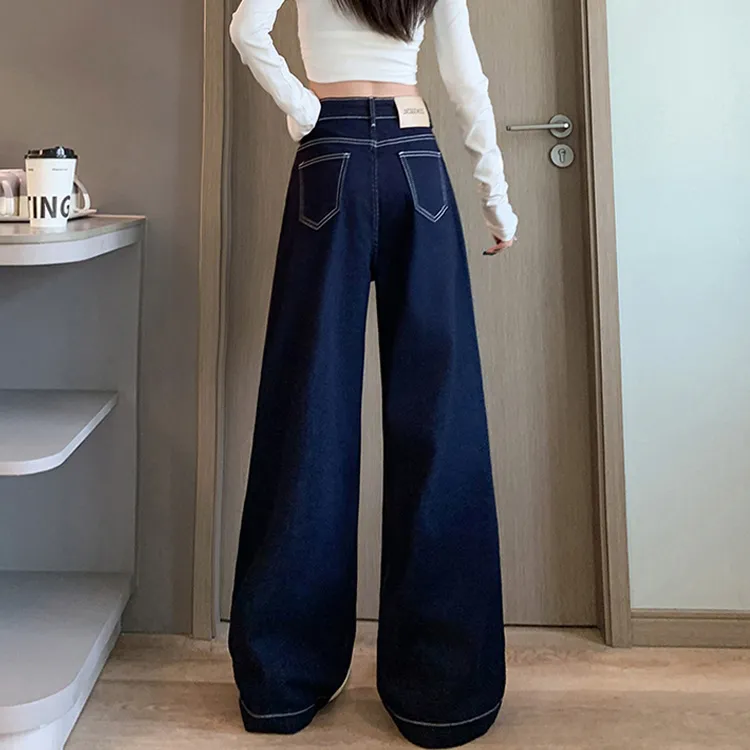 POPO.INFO Jeans Women's Denim Blue-3