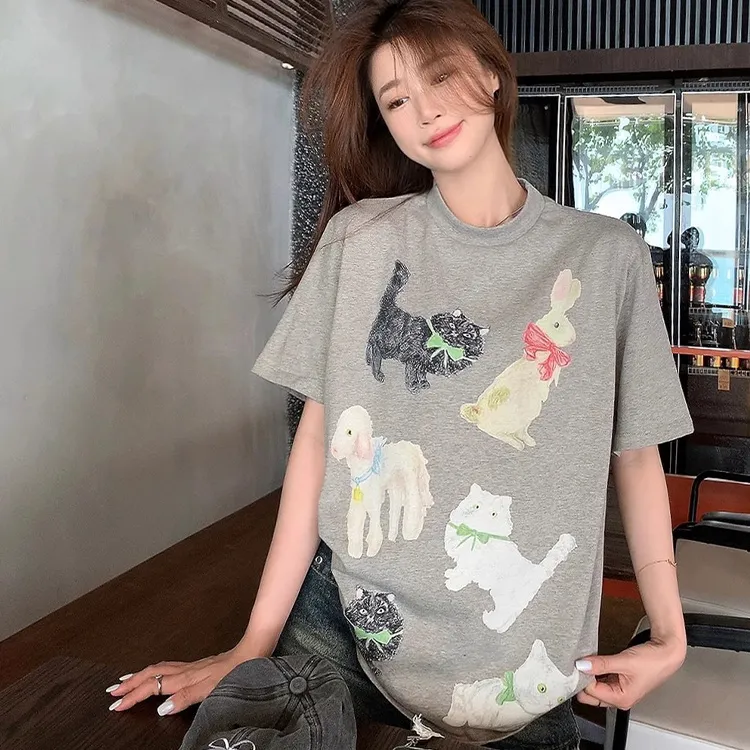 ETSE T Shirts Women's Gray-3