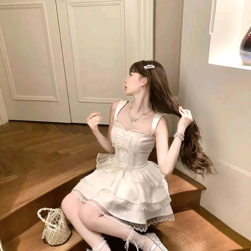 ETSE Slip Dresses Women's Ballet White Swan-4