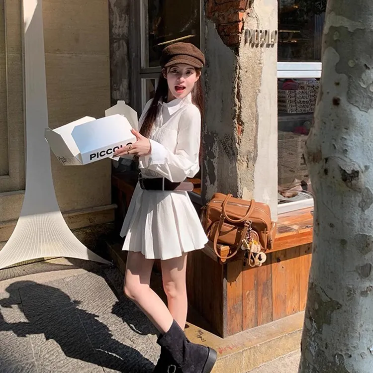 ETSE Long Sleeved Dress Women's White-2