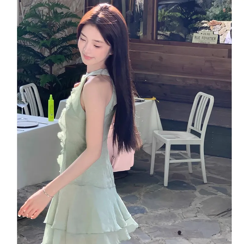 ETSE Sleeveless Dresses Women's Mint Green Dress-3